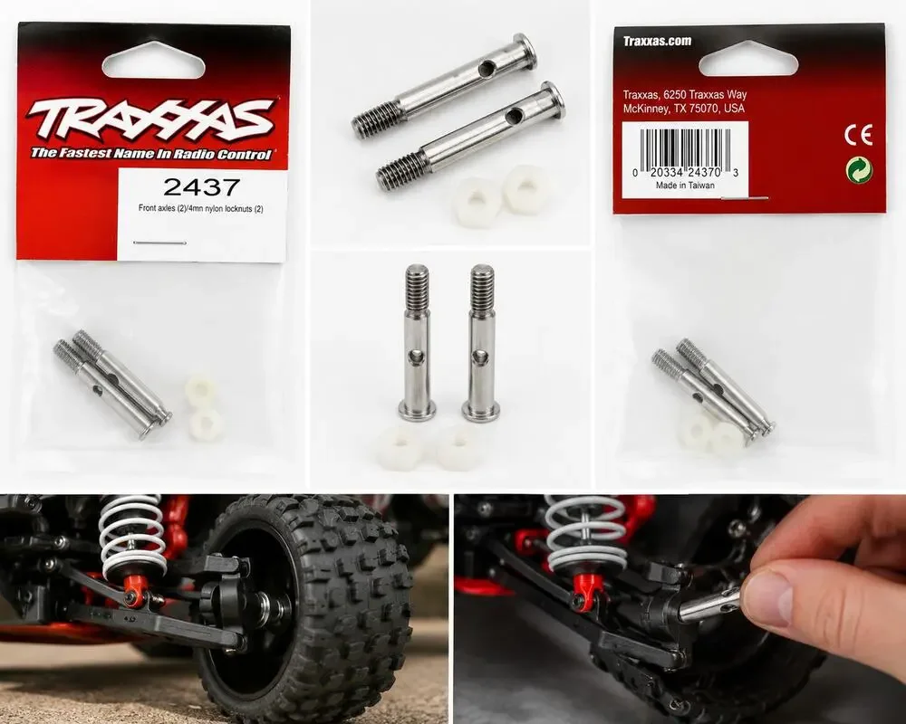 Traxxas 2437 Front Axles with 4mm Nylon Locknuts – 2 Pack
